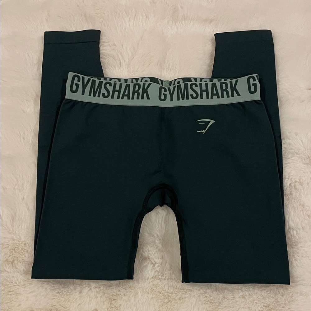 Gymshark Green Leggings with Branded Waistband